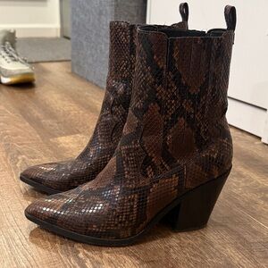 Aldo Brown Patterned Ankle Booties
